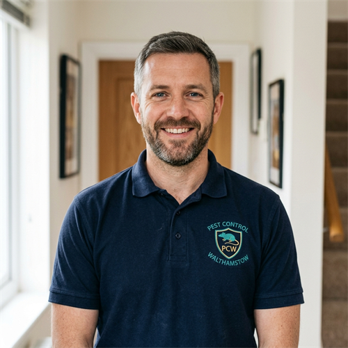 James Sterling, co-founder and senior pest control technician in Pest Control Walthamstow uniform