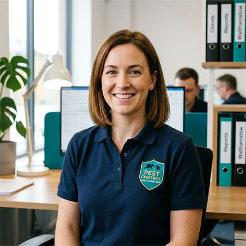 Sophie Jenkins, customer relations manager in Pest Control Walthamstow uniform